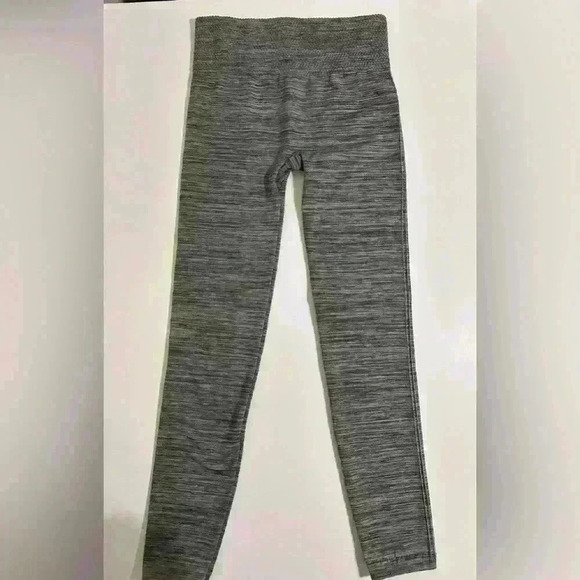 One50ne Fleece Lined High Waisted Marled Pattern Gray Leggings - Picture 1 of 4